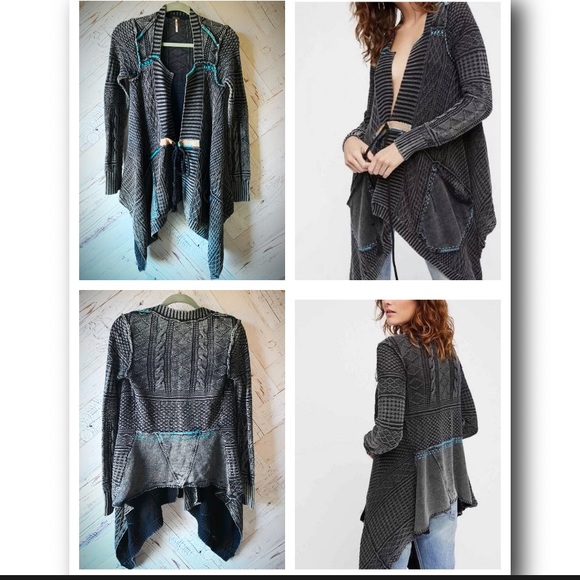 Free People Sweaters - Free People Cardigan Sweater XS EUC Black/Grey combo